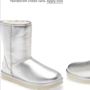 Silver Metallic Uggs- size 8